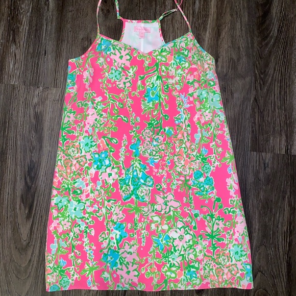 Lilly Pulitzer Dusk Silk Dress in Flamingo Pink Southern Charm print - Picture 2 of 8